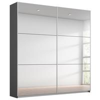 Schwebetürenschrank Reflect inkl. Inneneinteilung, 2 Körbe - Silberfarben/Grau, MODERN, Holzwerkstoff (175/210/59cm)