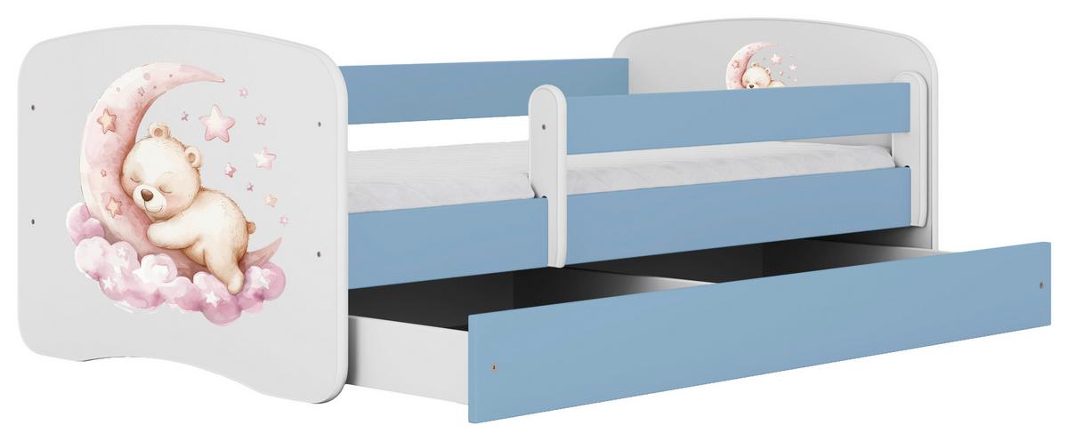 Kinder-/Juniorbett Babydreams inkl. Matratze 80x160 - Blau/Birkefarben, MODERN, Holz/Holzwerkstoff (80/160cm) - MID.YOU