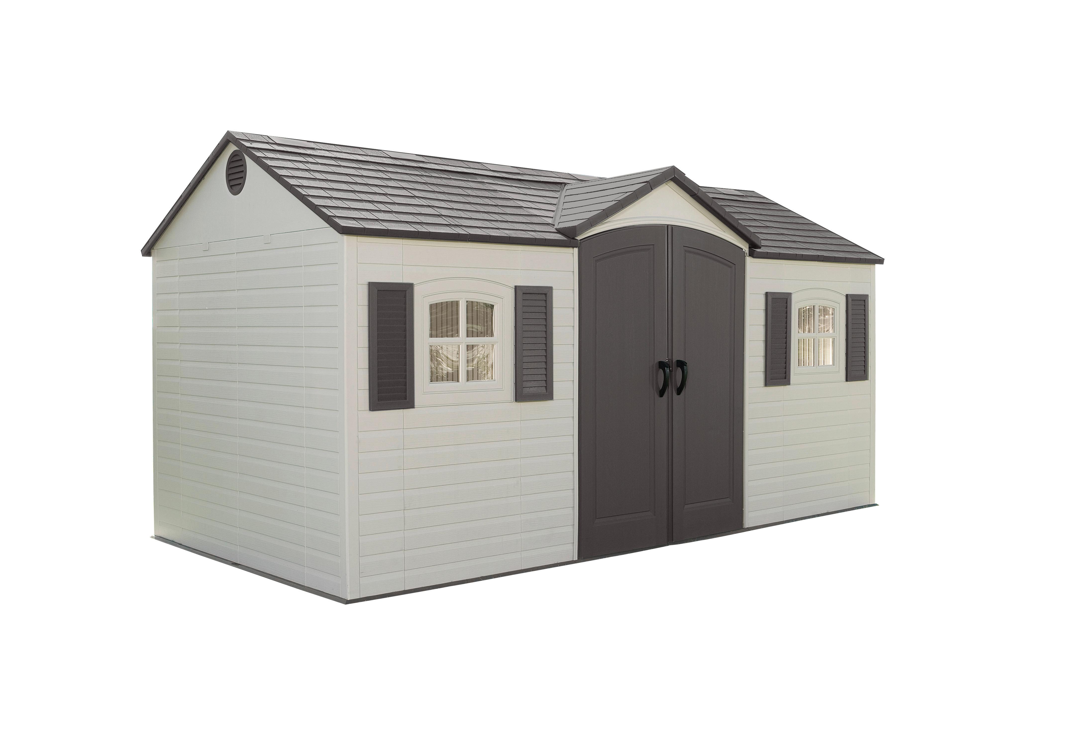 Gerätehaus versperrbar 457x244x244 cm - Grau, Basics, Kunststoff (457/244/244cm)