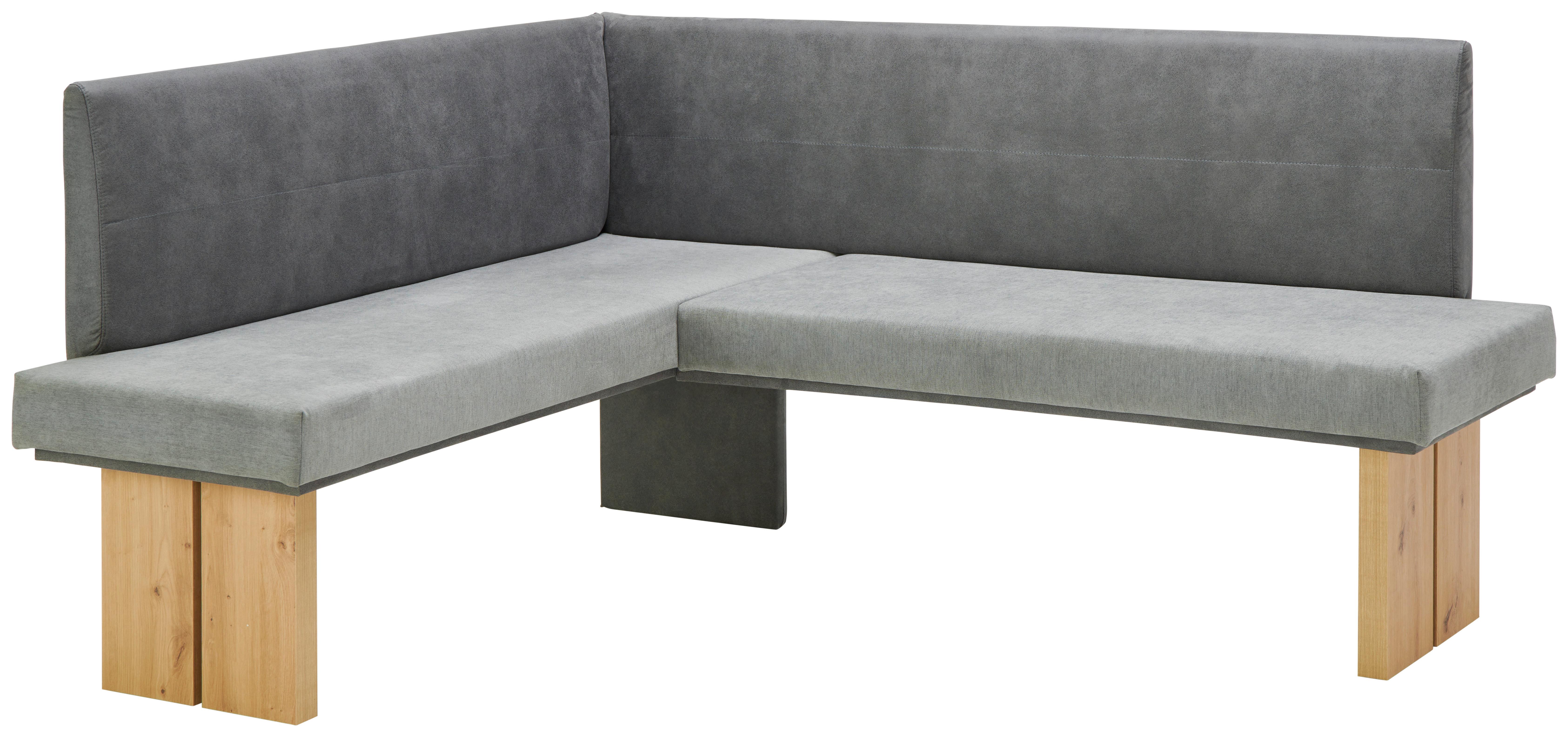 Eckbank Titangrau Webstoff Emma 150x185 cm - Eichefarben/Anthrazit, KONVENTIONELL, Holzwerkstoff/Textil (150/185cm)
