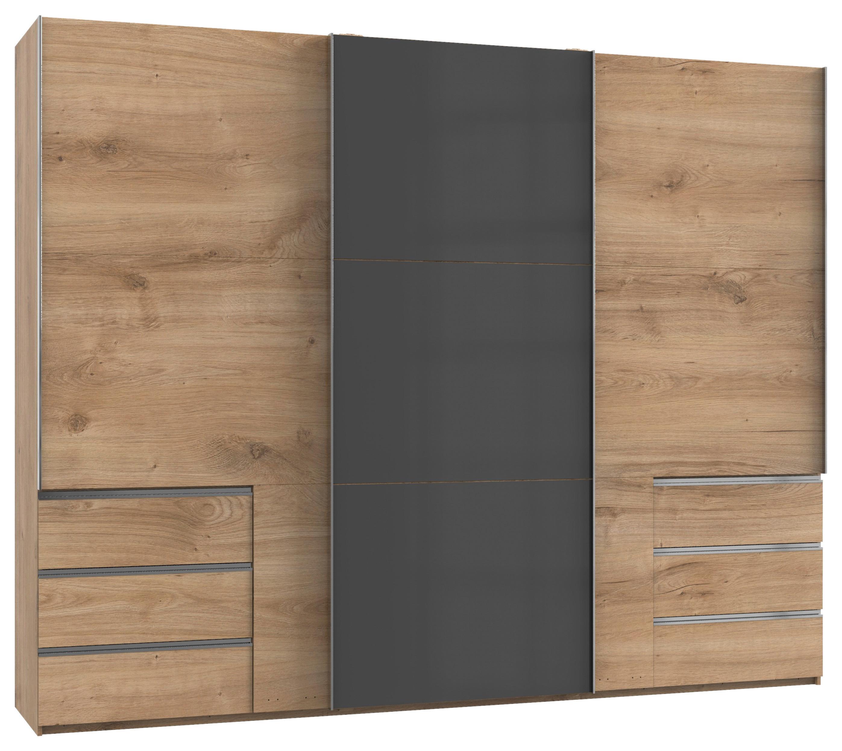 Schwebetürenschrank B: 300 Cm Level 36c Grau/eiche Dekor - Eichefarben/Grau, MODERN, Holzwerkstoff (300/236/65cm) - MID.YOU