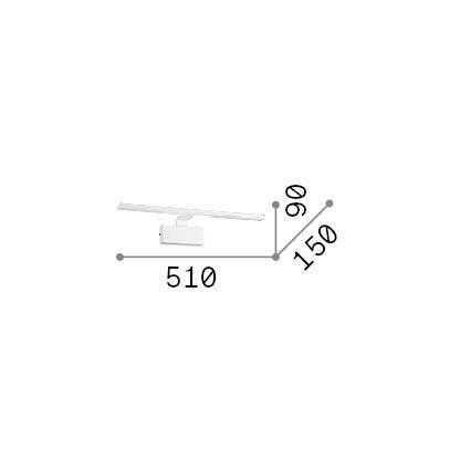 Spiegelleuchte Alma Chromfarben B: 14, 8 cm - Chromfarben, Basics, Metall (51/14,8/9,2cm) - Ideal Lux