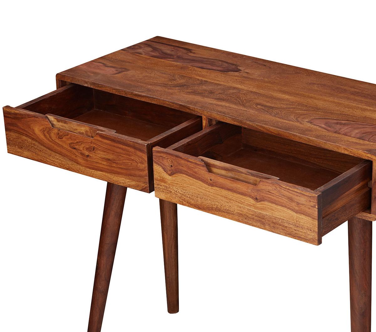 Konsolentisch, Sheesham Massiv B: 90 cm - Sheeshamfarben, MODERN, Holz (90/36/76cm) - MID.YOU
