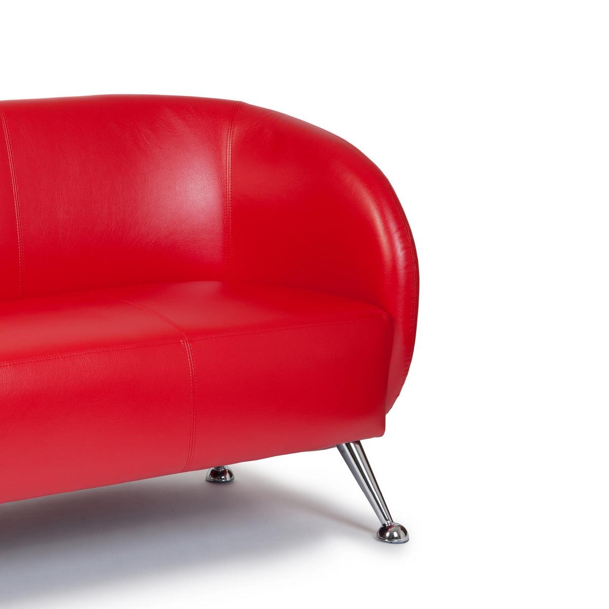 3-Sitzer-Sofa St. Lucia Rot - Chromfarben/Rot, MODERN, Textil (168/85/58cm) - MID.YOU
