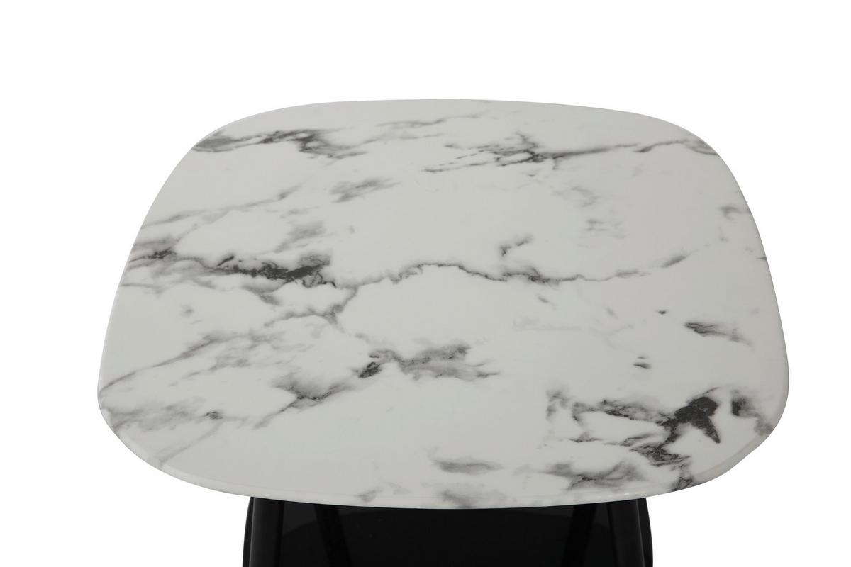 Couchtisch Schwarz/weiß B: 55 Cm - Schwarz/Weiß, Design, Glas/Metall (55/55/55cm) - Livetastic