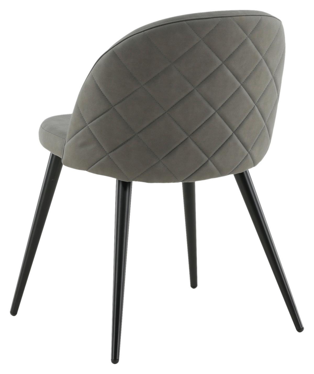 Stuhl-Set Velvet - Dunkelgrau/Beige, Design, Kunststoff/Textil (50/76,5/57cm) - Livetastic