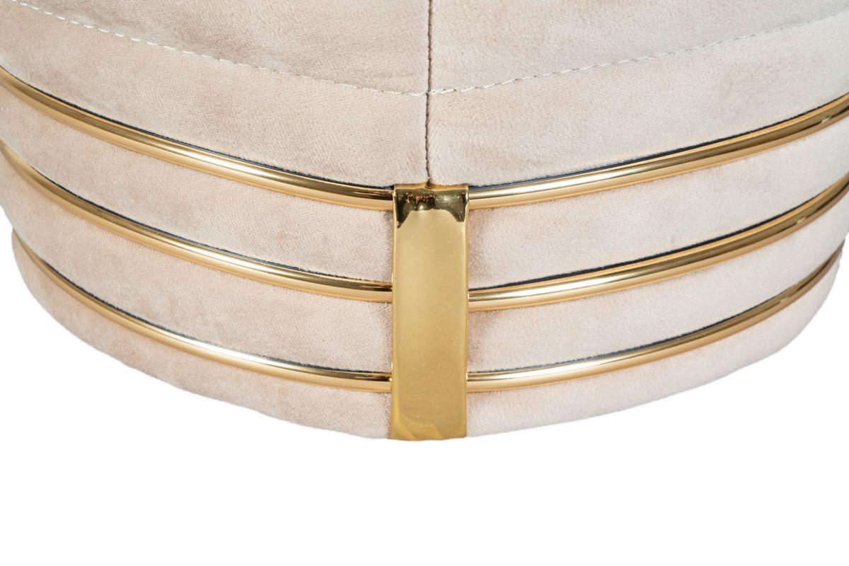 Hocker Doric 325 Goldfarben/taupe D: 42 Cm - Taupe/Goldfarben, Design, Textil (42/50cm) - Kayoom