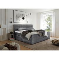 Boxspringbett Bolivia 6 - Dunkelgrau/Schwarz, MODERN, Holzwerkstoff/Textil (180/200cm) - MID.YOU