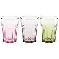 Trinkglas Andrina Versch. Farben ca. 350 ml - Schwarz/Rosa, Basics, Glas (8,5/12cm) - Luca Bessoni