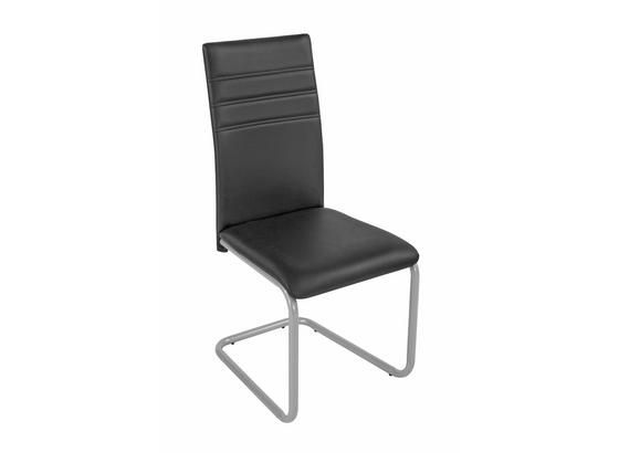 Szék Nina - Fekete/Ezüst, modern, Műanyag/Fém (43/95,5/55,5cm) Szék Nina - Fekete/Ezüst, modern, Műanyag/Fém (43/95,5/55,5cm)