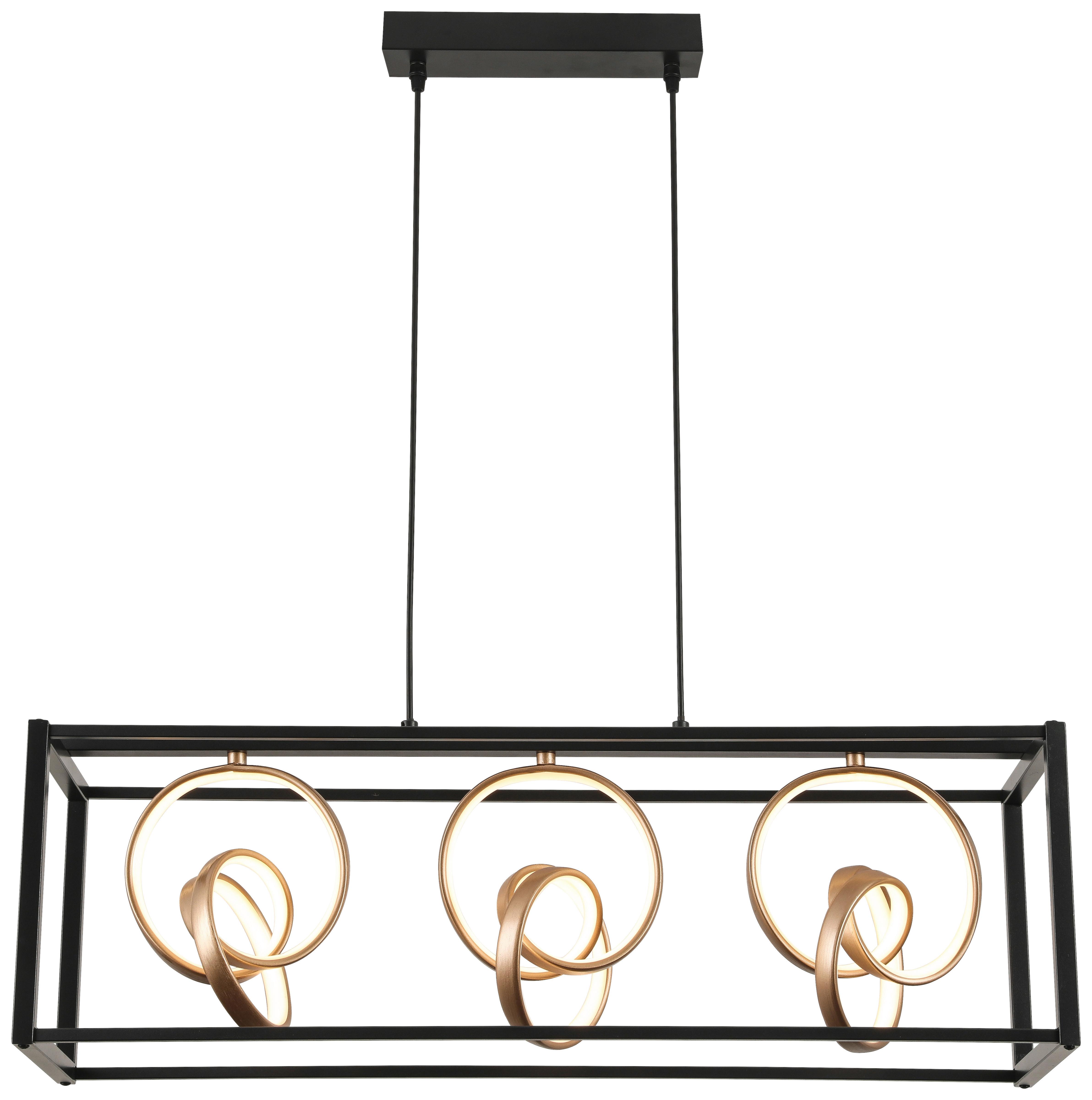 Led Függőlámpa Manuela - fekete/cappuccino, Design, műanyag/fém (80/25/25-120cm) - Luca Bessoni