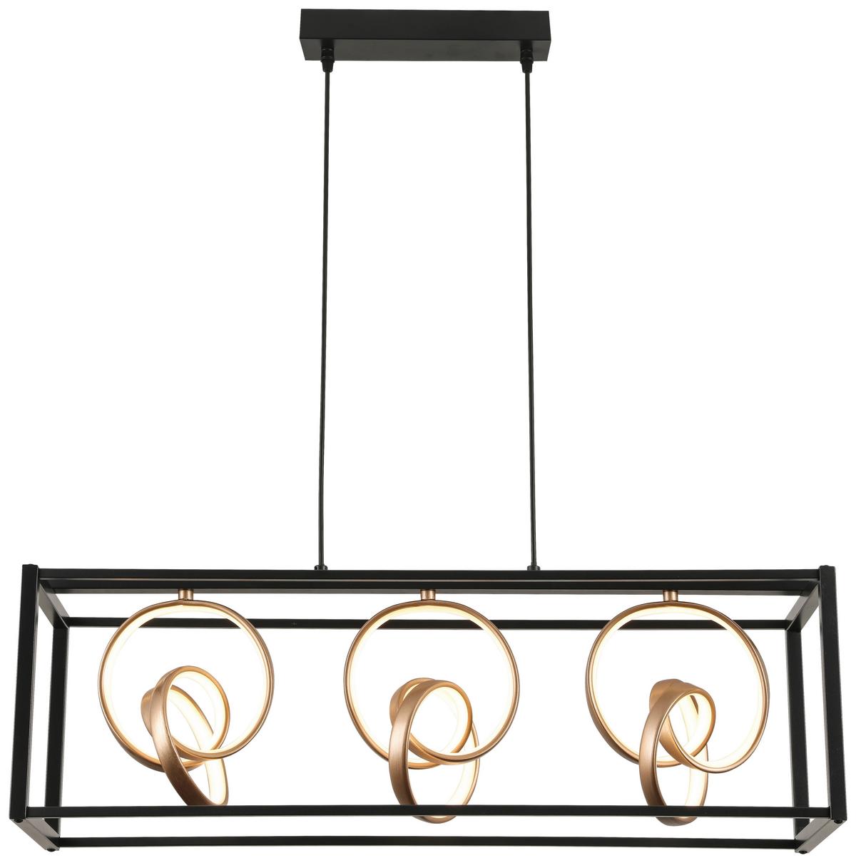 LED-Hängeleuchte Manuela H: 25-120 1-Flammig - Schwarz/Cappuccino, Design, Kunststoff/Metall (80/25/25-120cm) - Luca Bessoni