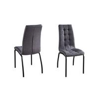 Stuhl-set Hellgrau, Bh: 42cm - Hellgrau/Schwarz, Design, Textil/Metall (42/103/58,5cm) - Livetastic