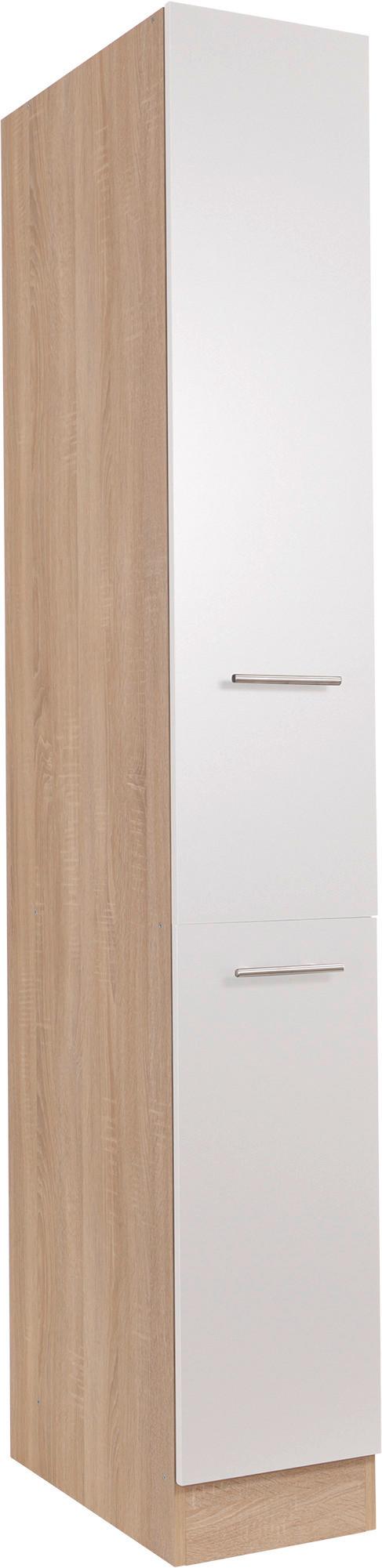 Apothekerschrank Merle Weiß, Eiche Dekor B:30cm - Eichefarben/Weiß, Basics, Holzwerkstoff (30/200/60cm) - Respekta