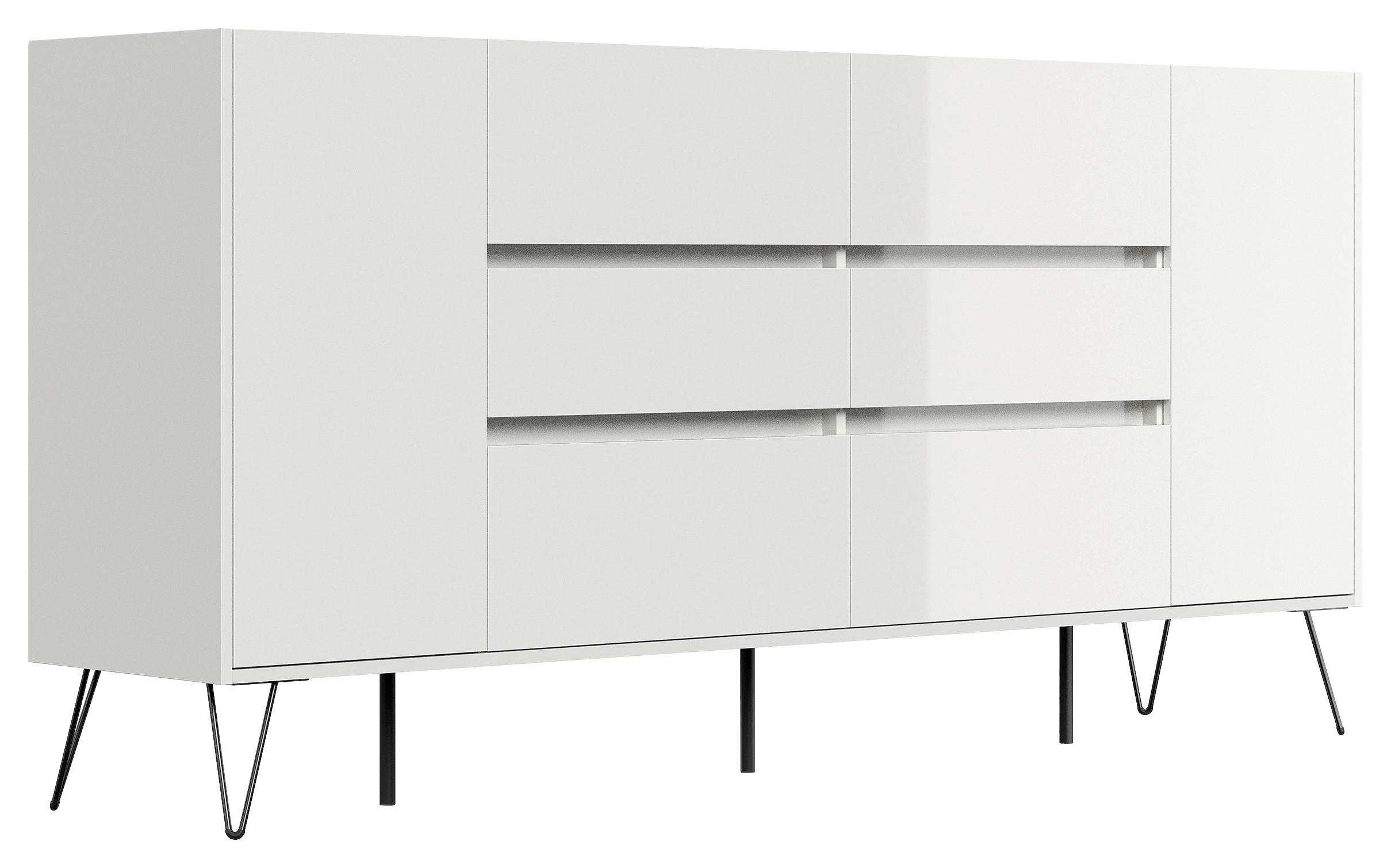 Sideboard Posseik Industrial Weiß B: 199 cm