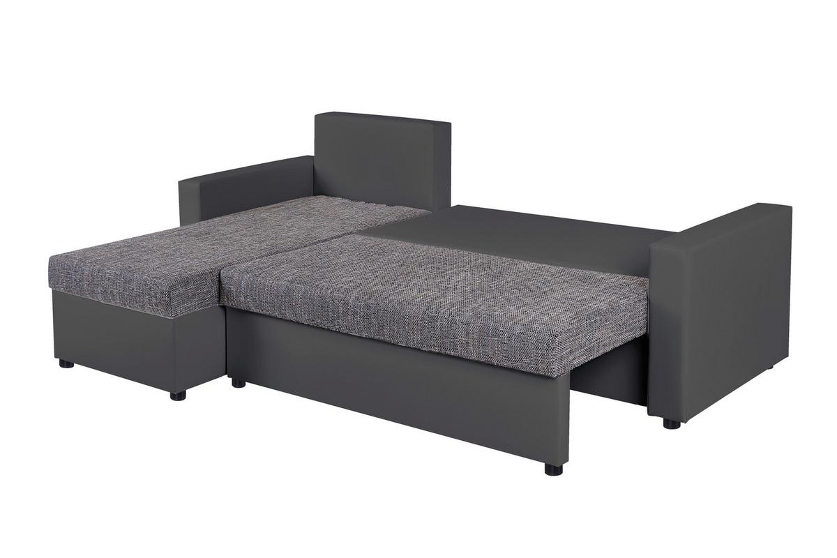 Univerzálna sedačka HIT, sivá umelá koža / sivá tk. - čierna/sivá, Design, kompozitné drevo/textil (147/228cm) - P & B