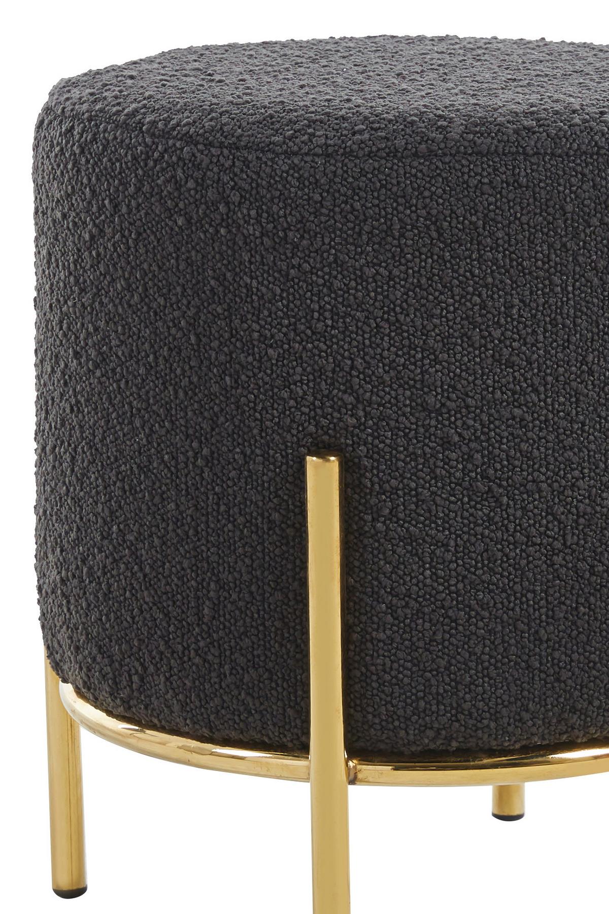 Hocker Anthrazit, Goldfarben B: 35 Cm - Anthrazit/Goldfarben, MODERN, Textil (35/38/35cm) - Livetastic