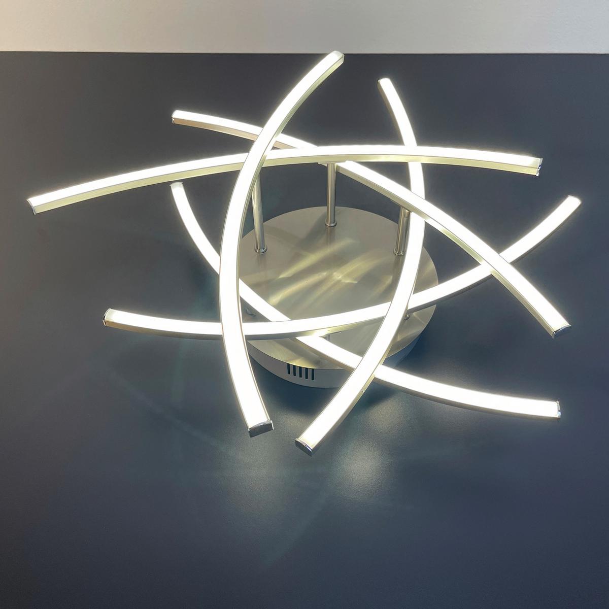 Led-deckenleuchte 20925 Cross Tw - Nickelfarben, Design, Metall (50cm) - Fischer & Honsel