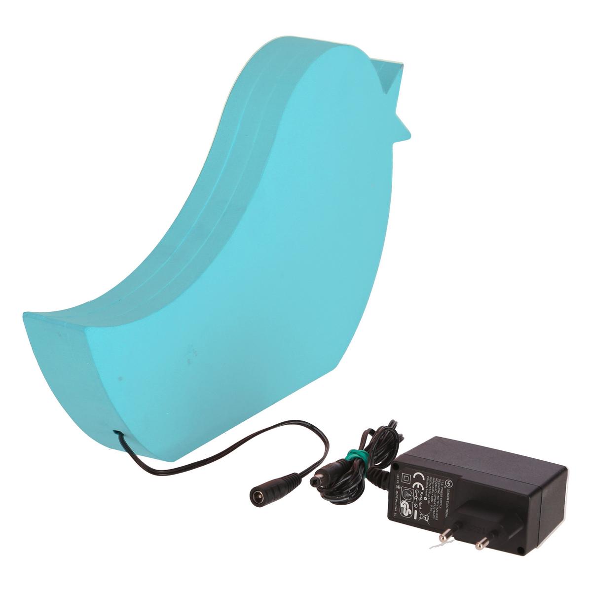 Kindertischleuchte 41-11657 Bird - Hellblau, Basics, Holzwerkstoff/Kunststoff (33.5/3.5/19.5cm)