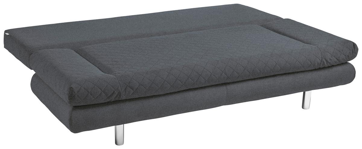 2-Sitzer-Sofa Mit Schlaffunktion Sorini B:194 cm - Chromfarben/Dunkelgrau, Design, Textil (194/73/91cm) - Livetastic