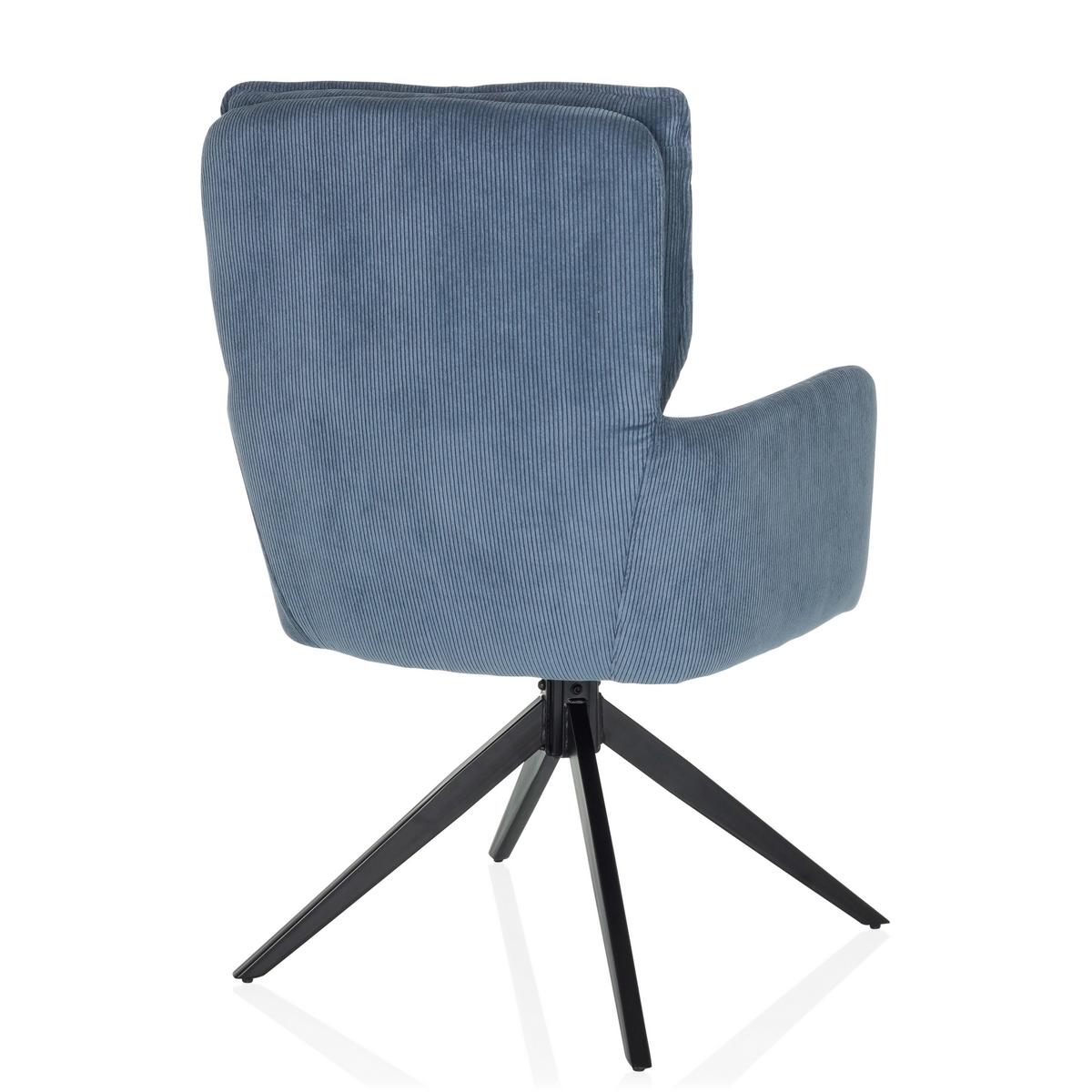 Armlehnstuhl Tarugo Blau B: 58 Cm - Blau/Schwarz, MODERN, Textil/Metall (58/94/60cm) - MID.YOU