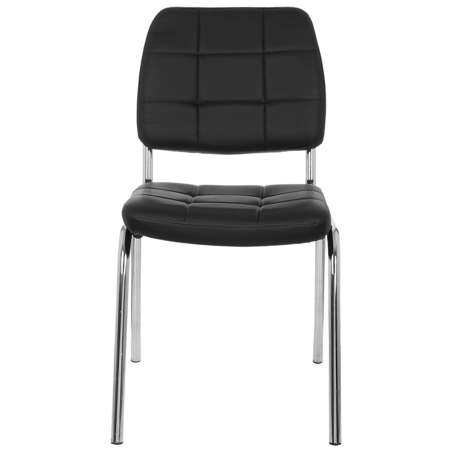 Besucherstuhl Piceno Lederlook Schwarz bis 110 kg 46x87x50 cm