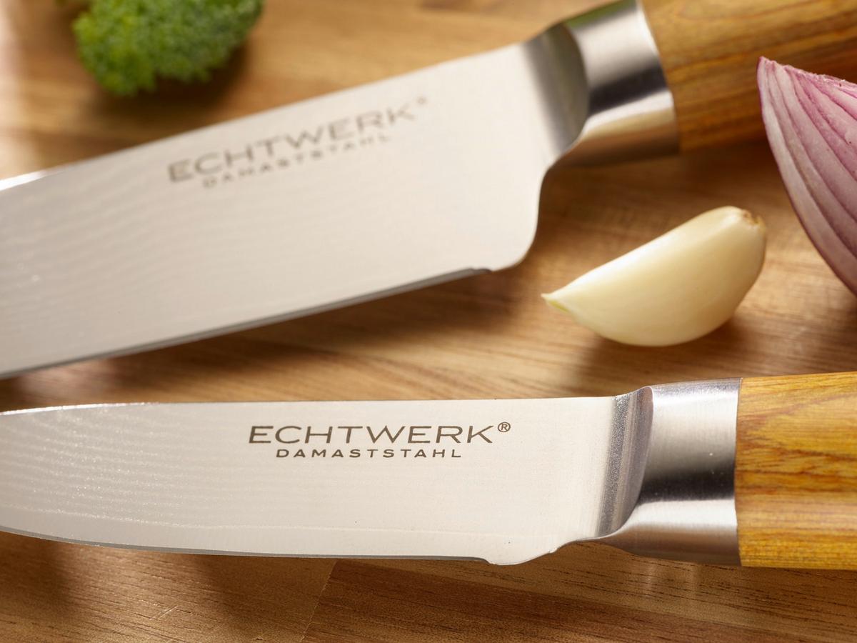 Messerset Aleyna 2 -Teilig. Crv-Stahl Klinge ca. 19,7 cm - Silberfarben/Braun, MODERN, Metall - Echtwerk