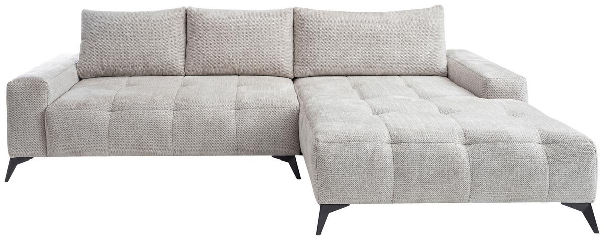 Ecksofa mit Schlaffunktion & Bettkasten Mauro Hellgrau - Hellgrau, Trend, Textil (290/175cm) - Luca Bessoni