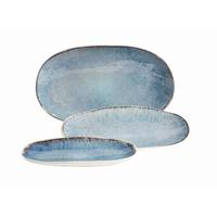 Servierplatte Aus Steinzeug Frozen 3--Teilig. Blau - Blau, Basics, Keramik (39/24,5/10cm) - Mäser