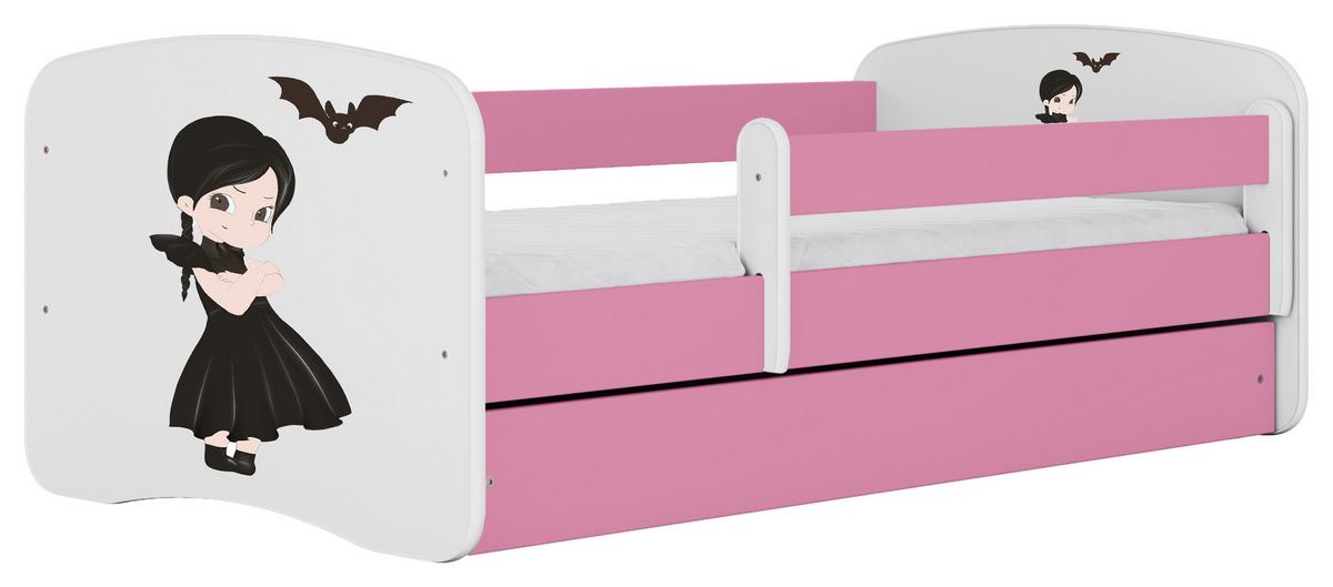 Kinder-/Juniorbett Babydreams inkl. Matratze 80x160 - Pink/Birkefarben, MODERN, Holz/Holzwerkstoff (80/160cm) - MID.YOU