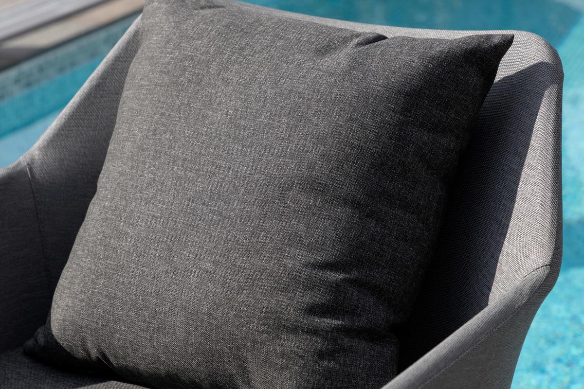 Loungegarnitur Spoga - Schwarz/Grau, KONVENTIONELL, Textil/Metall - Gardenson