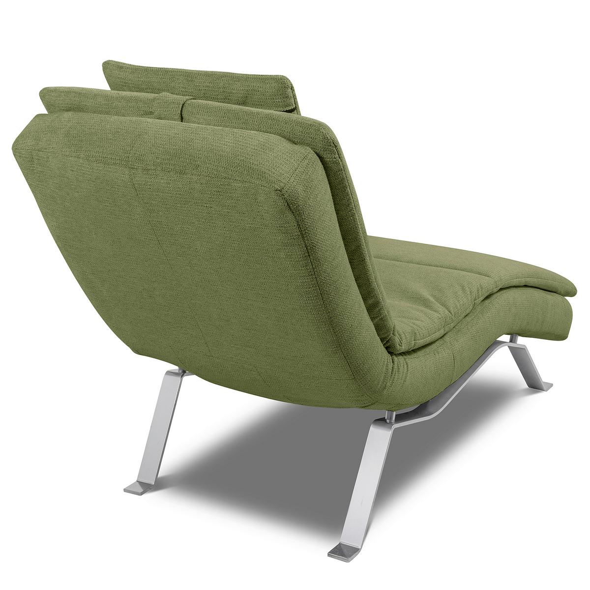 RELAXLIEGE Grün B: 65 cm - Silberfarben/Grün, Design, Textil (65/95/171cm) - Celina Home