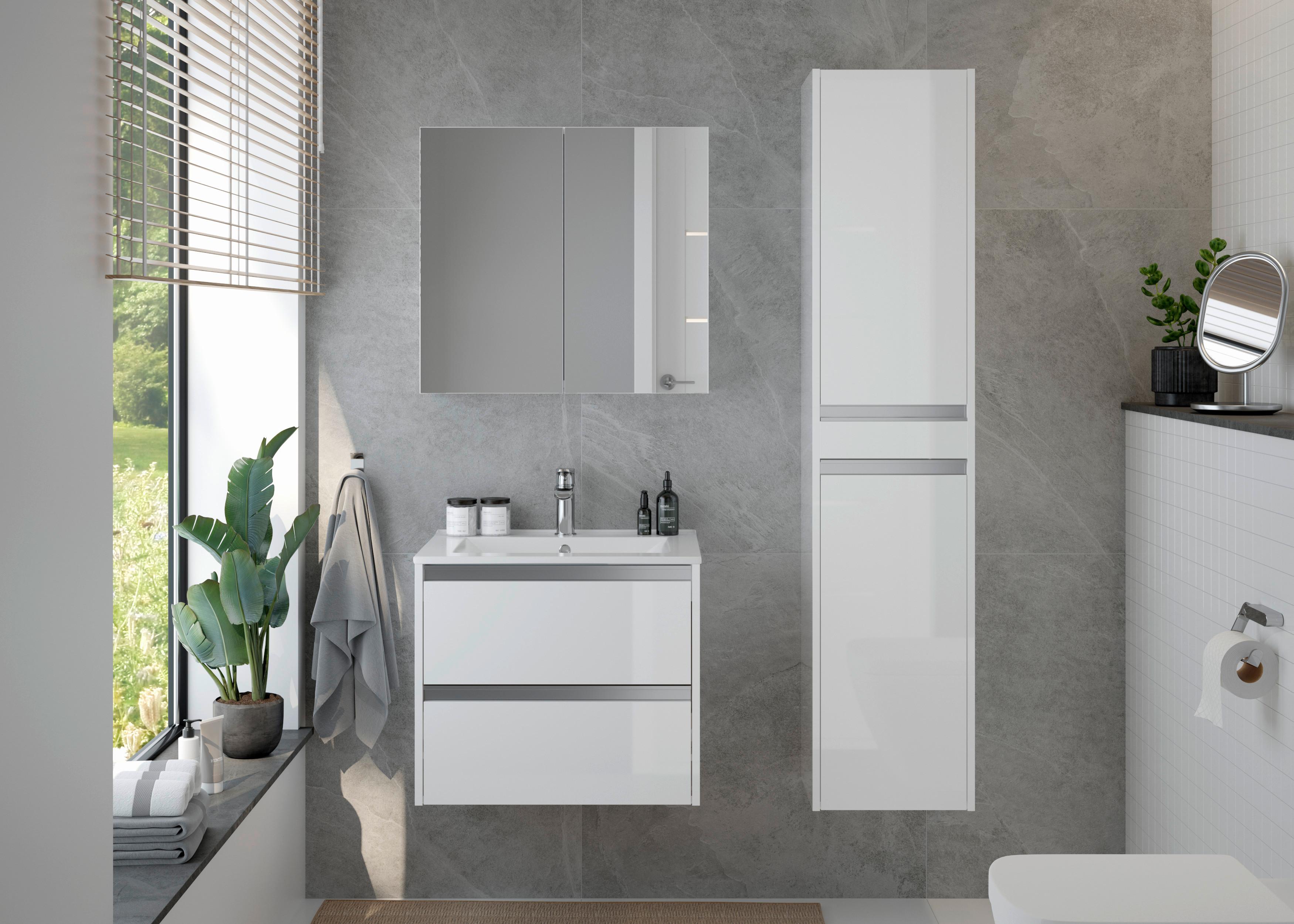 Spiegelschrank Locca 2 Türen, BxHxT: 65x60x15 cm Weiß