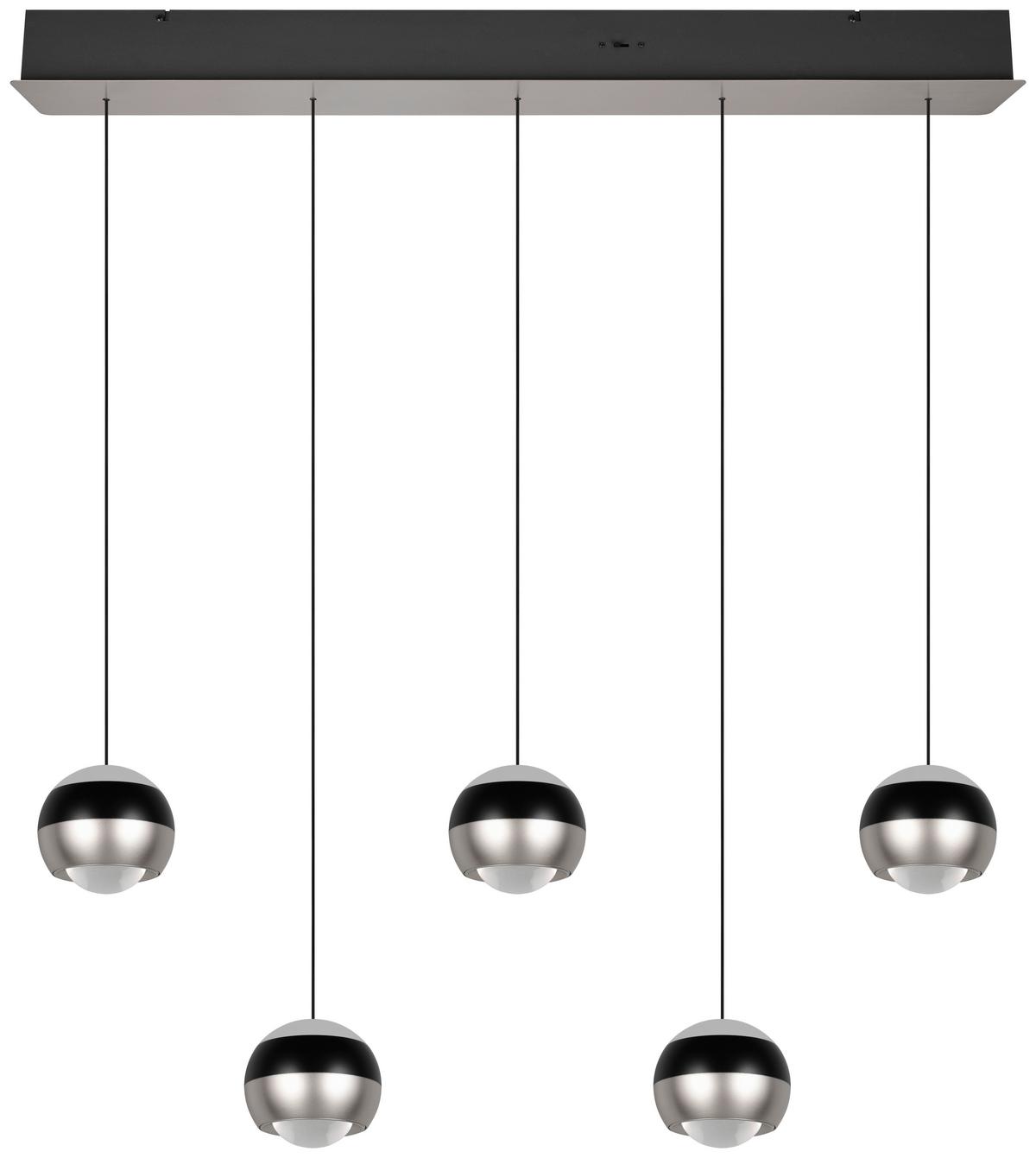 Led-pendelleuchte 344410507 Orbit - Schwarz/Nickelfarben, Design, Metall (100/10,5/200cm) - Trio Leuchten
