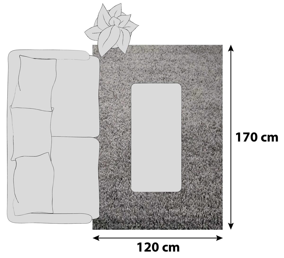 Hochflor Teppich Anthrazit Prime 120x170 Cm - Anthrazit, MODERN, Textil (120/170cm)