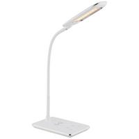 LED-Tischlampe Hekla dimmbar Weiß mit Stufenschalter - Chromfarben/Weiß, Basics, Kunststoff (29/16/56cm) - Globo