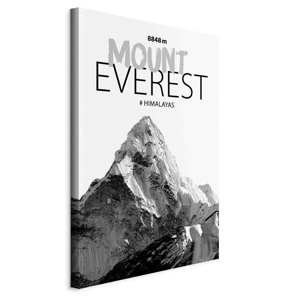 Leinwandbild Mount Everest Schwarz Grauweiß B: 80 cm - Grauweiß/Schwarz, Basics, Holz/Textil (80/120/1.2cm) - artgeist