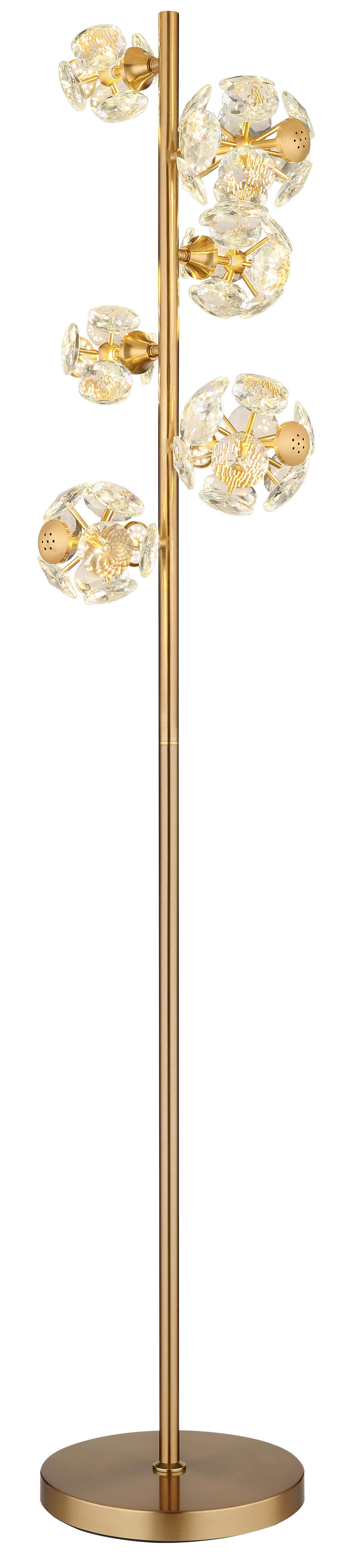 LED-Stehleuchte Virina L:28cm Klar Goldfarben Transparent - Klar/Transparent, KONVENTIONELL, Glas/Kunststoff (28/36/155cm) - Globo