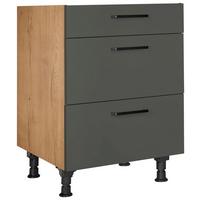 Schubkastenunterschrank Easytouch - Eichefarben/Grün, MODERN, Holzwerkstoff (60/87/56cm) - Nobilia