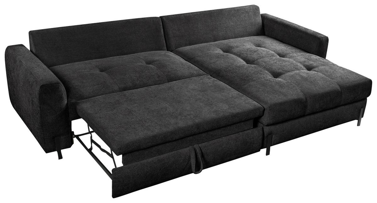 Ecksofa Naomi Anthrazit/Schwarz, 265 cm - Anthrazit/Schwarz, Design, Textil (265/162cm) - MID.YOU