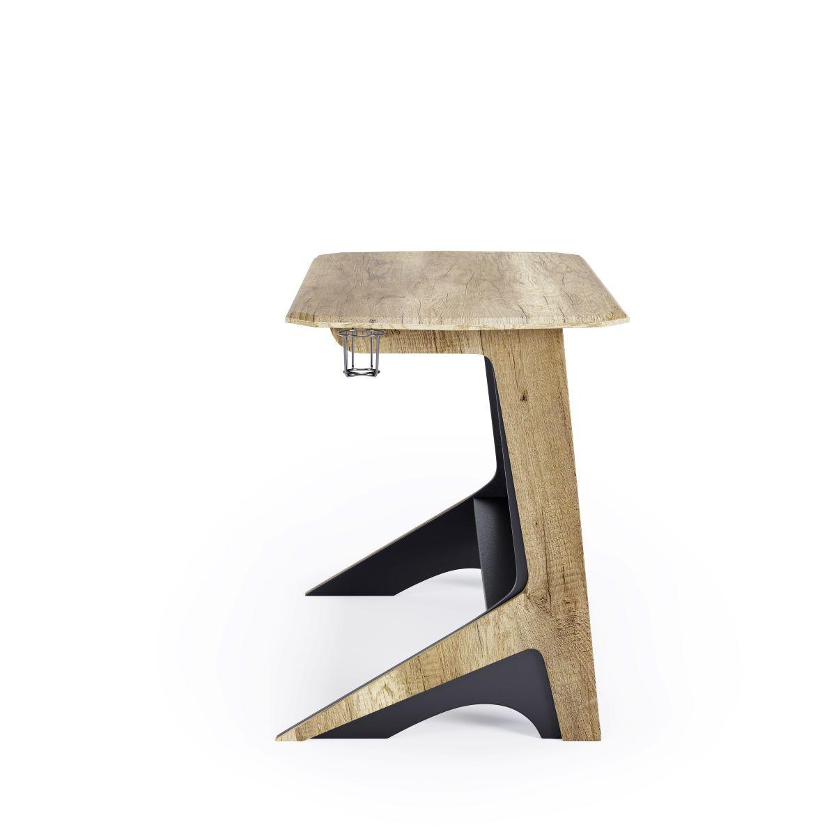 Schreibtisch Jersey Schwarz Eichefarben L: 141 cm - Eichefarben/Schwarz, Design, Holzwerkstoff (141/75/60cm) - MID.YOU