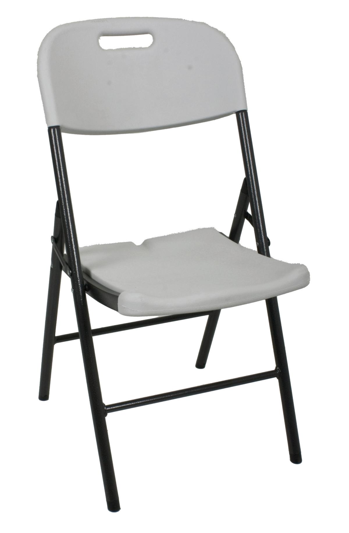 Gartenklappstuhl Mufaro - Anthrazit/Weiß, Basics, Kunststoff/Metall (46/87/54cm) - Gardenson