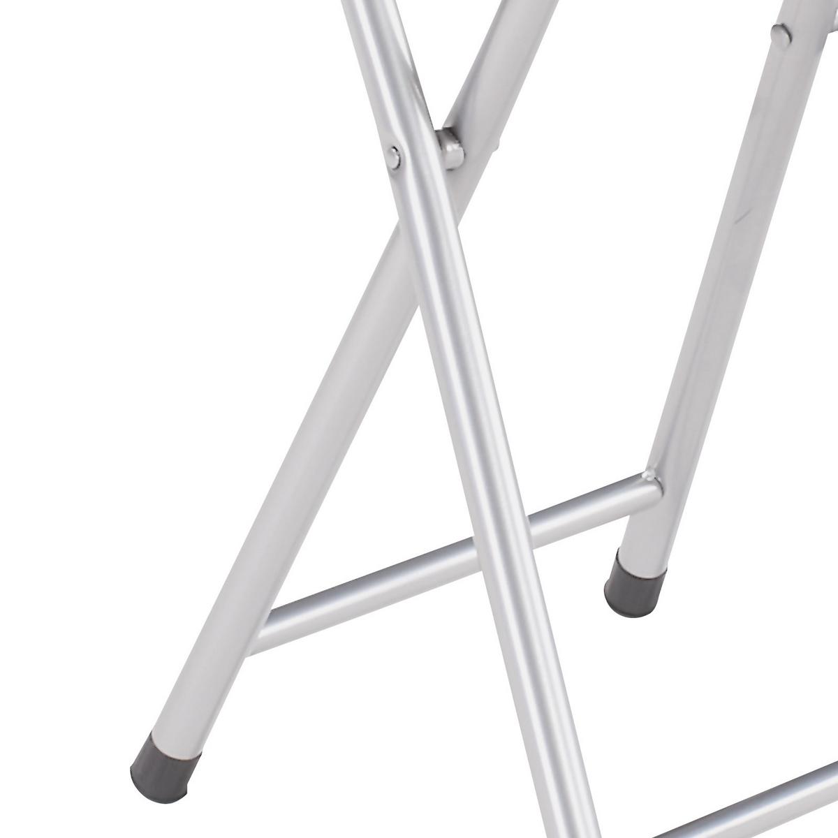 Klapphocker Ouzo Stahlrohr Alu/lederlook Schwarz H: 45 Cm - Schwarz, MODERN, Kunststoff/Metall (30/45/30cm)