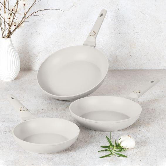 Pfannenset 3-Tlg., Creme - Creme, Basics, Metall