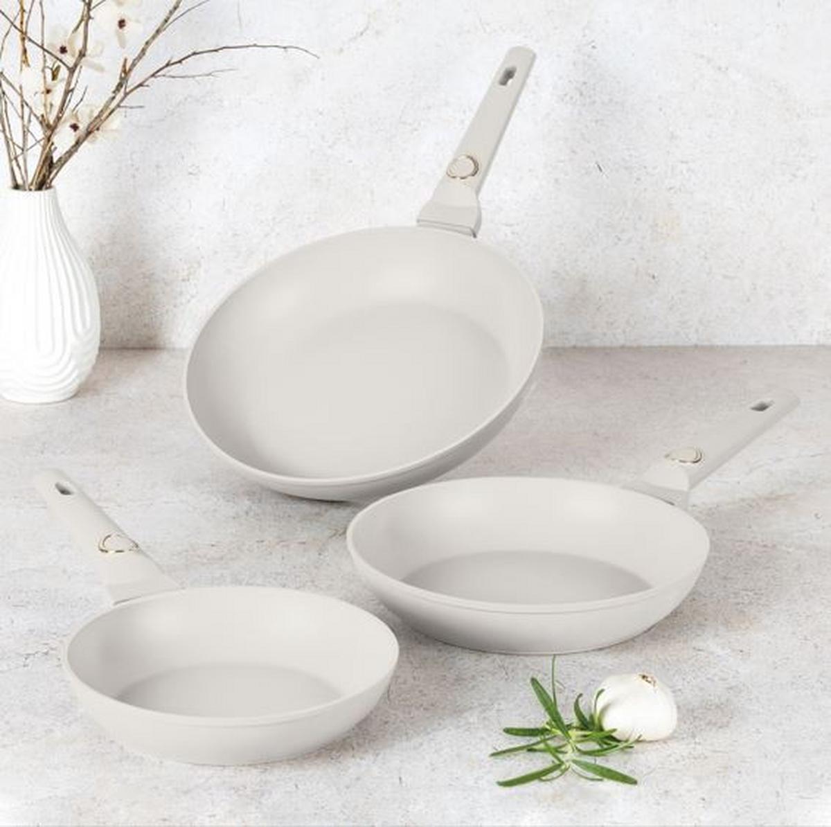 Pfannenset 3-Tlg., Creme - Creme, Basics, Metall