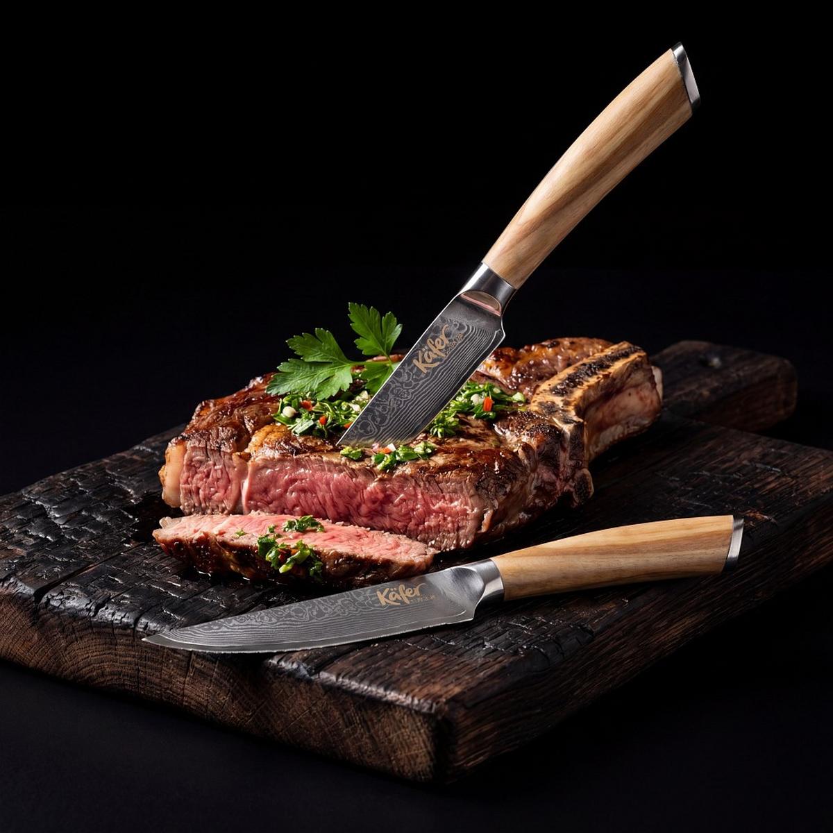Steakvágó Késkészlet 4212-Ka - nemesacélszínű, Basics, fém (12cm) - Käfer