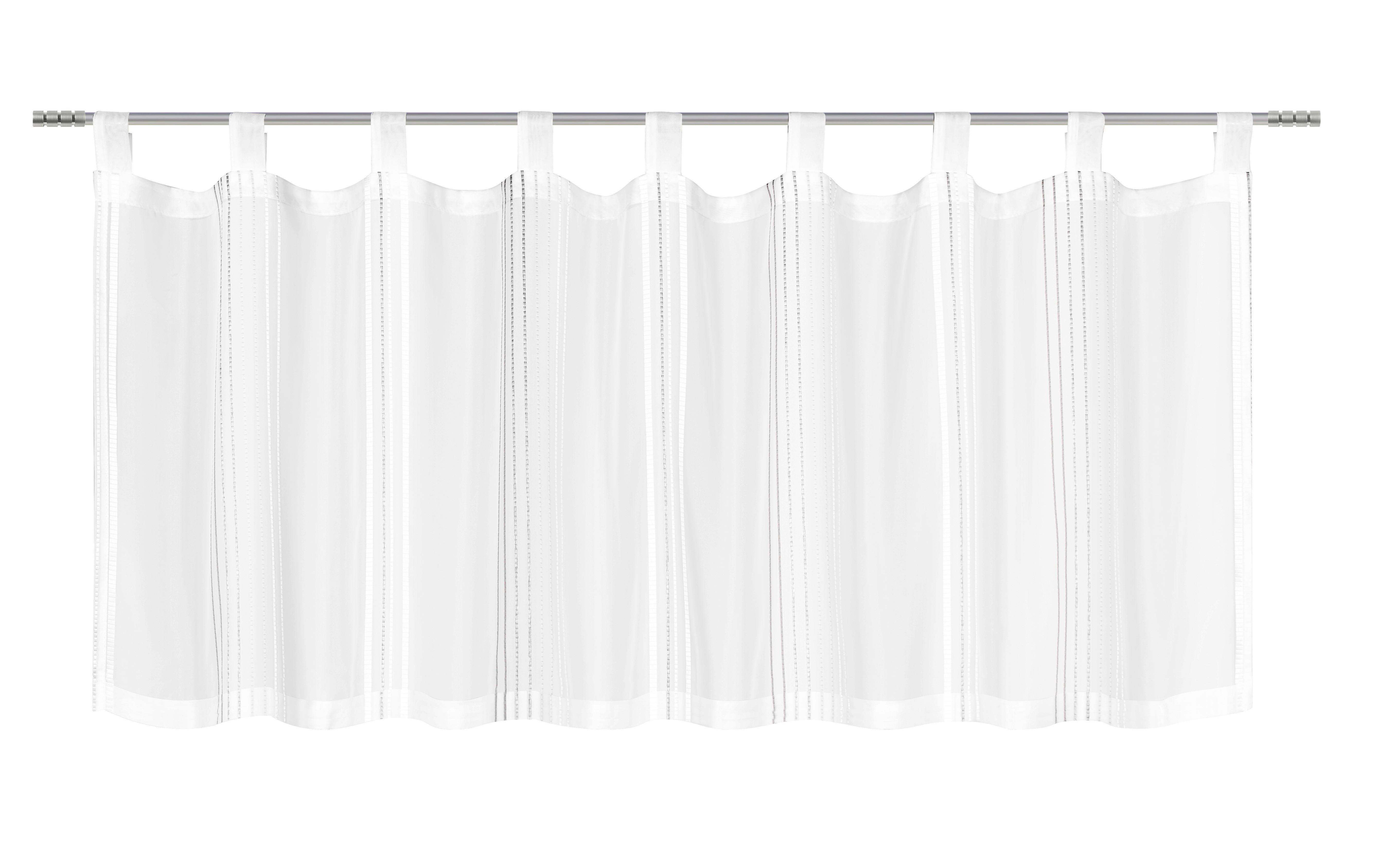 ZÁCLONA KRÁTKÁ Louis, 50/145 cm, bílá,šedá - šedá/bílá, Konvenční, textil (50/145cm) - Modern Living