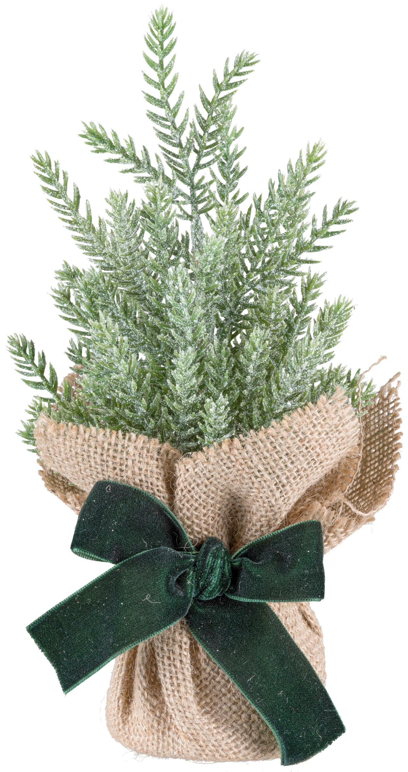KUNSTPFLANZE KONIFERENBÄUMCHEN - Schwarz/Naturfarben, Basics, Kunststoff/Textil (21cm)