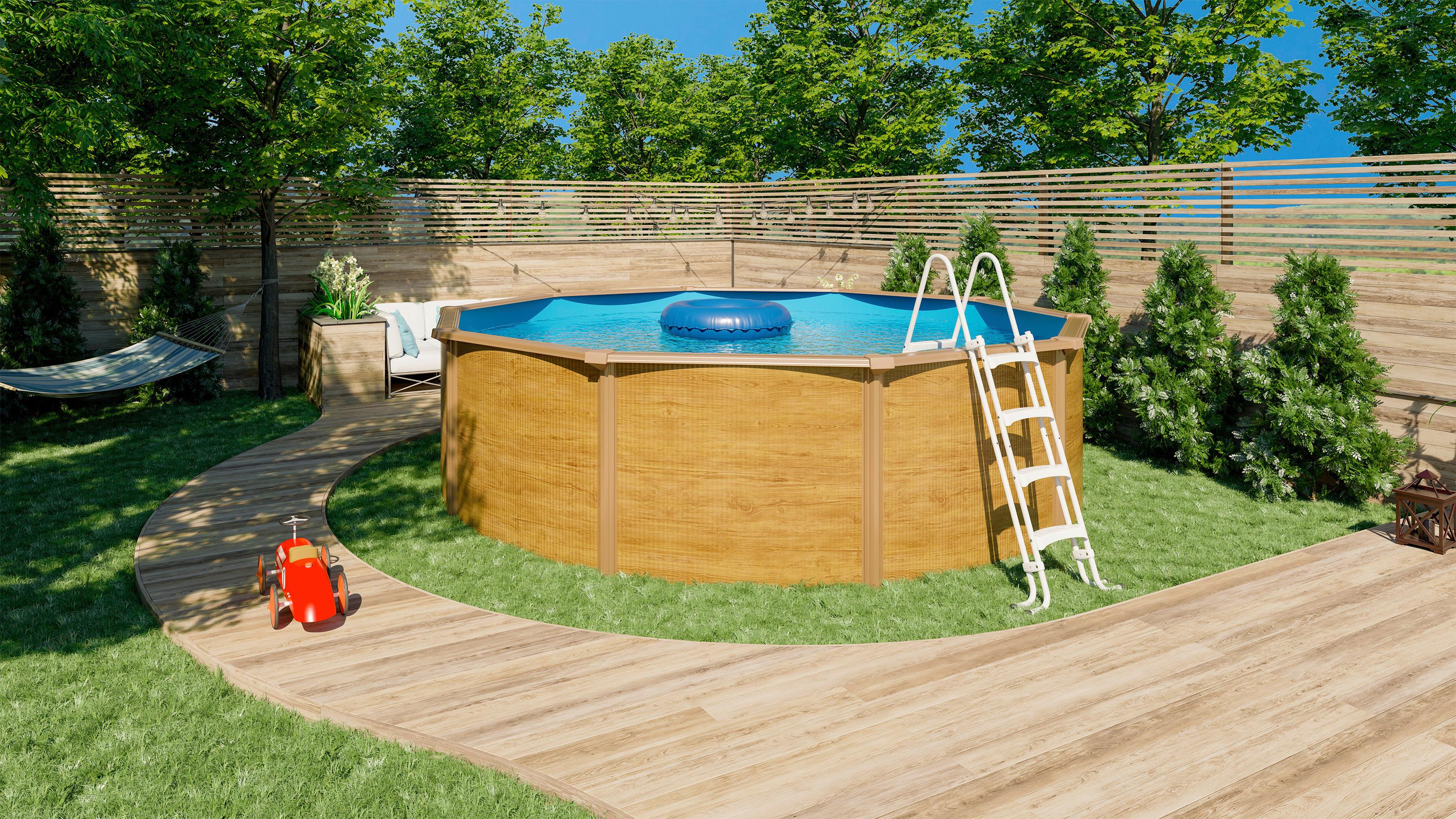 Pool-set Steely De Luxe Wood 3-Teilig, Laufruhige Pumpe