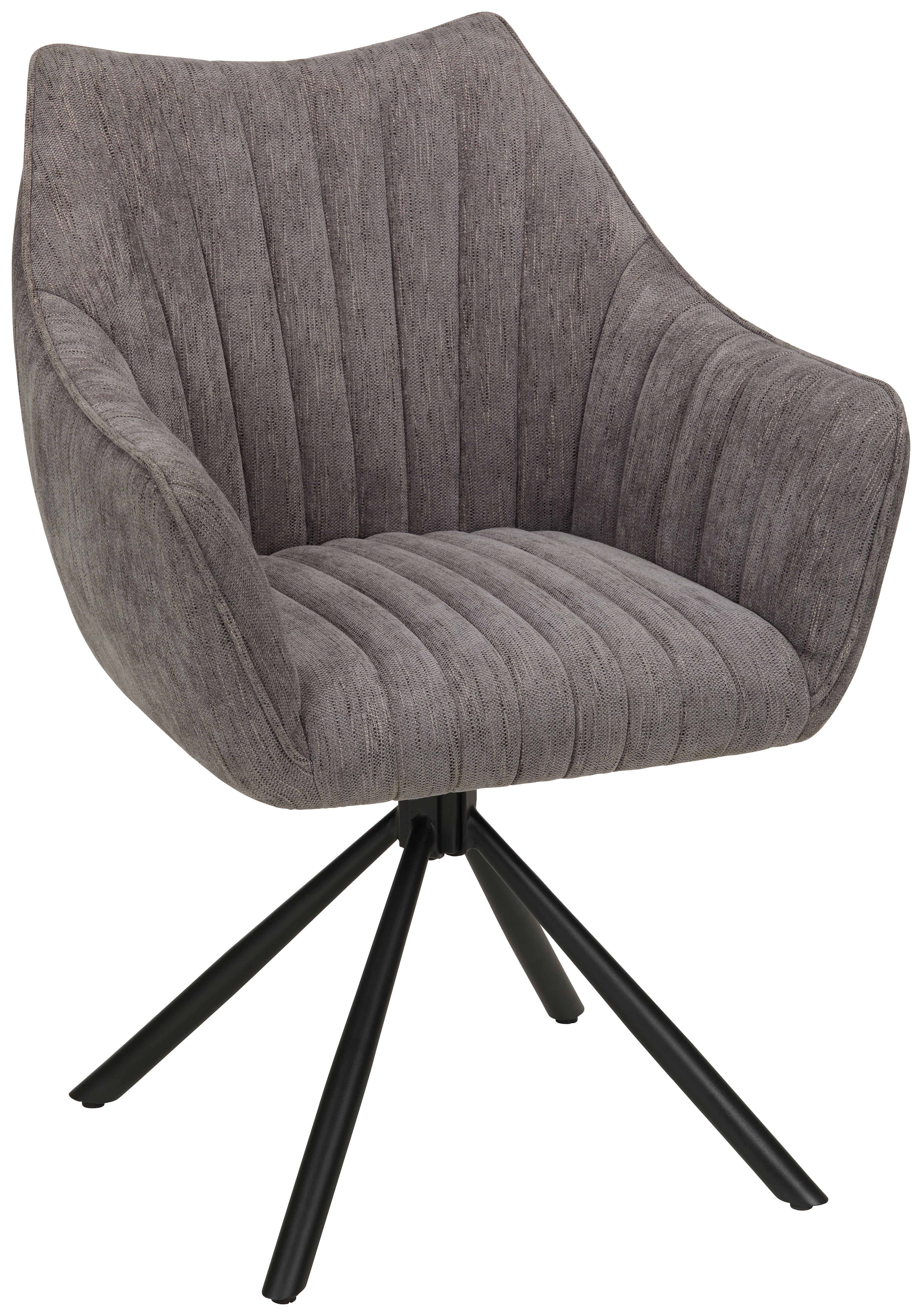 Židle s područkami Trient, šedá - šedá/černá, Moderní, kov/textil (62/87/65cm) - Premium Living